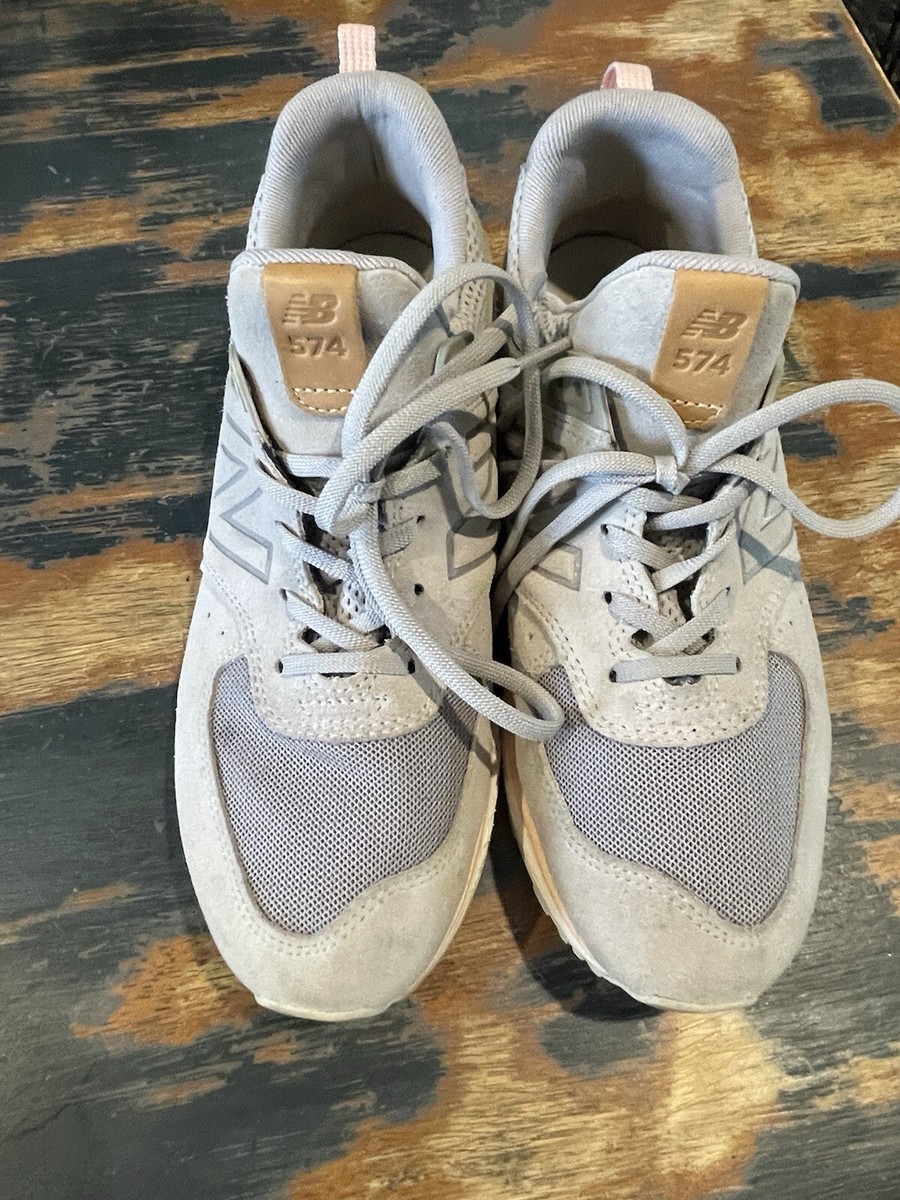 New Balance 574 Gray w/ Peach Pink Accent Womens Size WS574PMC