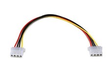 12" Molex 4-Pin 5.25 Female to 5.25 Female DC Power Extension Cable - Canada