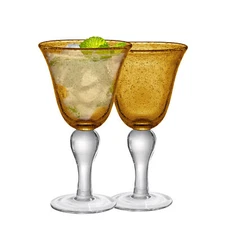 Artland Iris Goblet, 14-Ounce, Set of 2, (Amber)