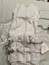 Pottery Barn Kids white W Ruffles Halo Sleepsack small 0-6 New W tag