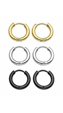 Men Women Stainless Steel Huggie Hoop Earrings Cartilage Lip Piercing Nose Hoop