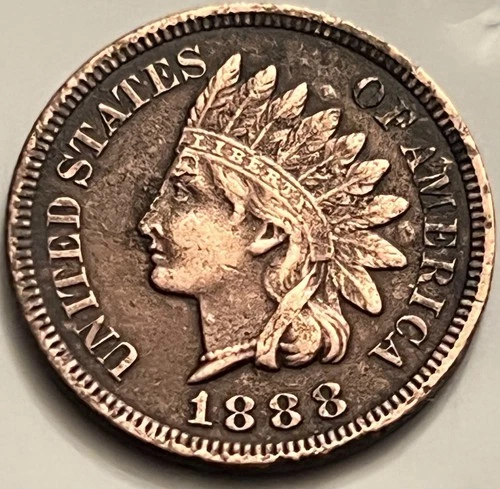 1888 Indian Head Cent JC1430 Good Detail Bold Date