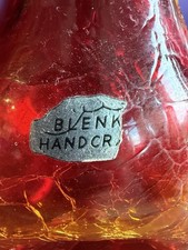 Vintage Blenko 49 Amberina Pinch Decanter  Stopper Winslow Anderson Foil