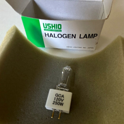 Ushio GCA Halogen Lamp Bulb 120V 250W 2-Pin Clear, Universal, 1 Bulb