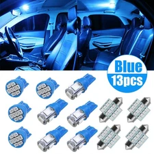 13pcs Blue LED Interior Lights Bulbs For Car Trunk Dome License Plate Lamp Bulb