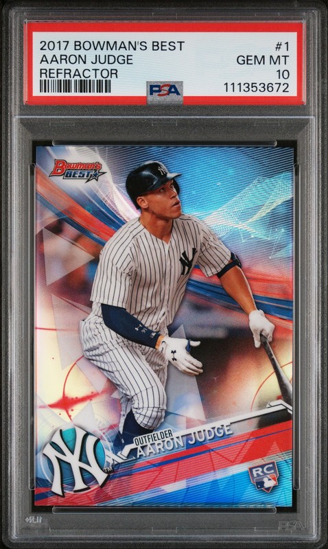 2017 BOWMAN'S BEST REFRACTOR #1 AARON JUDGE ROOKIE RC PSA 10