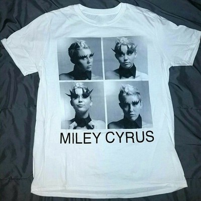 Miley Cyrus Famous Singer Heavy Cotton White All Size Unisex Tee Shirt JU1060