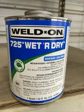 Weld-On 725 Blue 1/4 Pint 12191 - Case of 24 - Use Before 6/2024 -