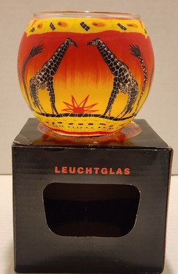 Leuchtglas Giraffe/Safari German Tealight Candle Holder, Hellmann-Versand