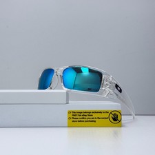 Oakley Gascan OO9014 Polarized Sunglasses Matte Clear Frame Blue Lens