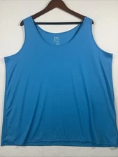 Just My Size JMS Top Women's 4X (26W/28W) Blue Poly Knit Tank Active Athletic