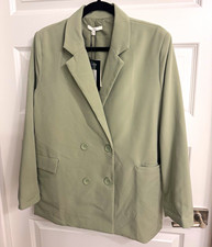 m.n.i los angeles Green Double-Breasted Lined...