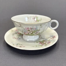 Theodore Haviland New York Apple Blossom Footed Cup and Saucer Replacement