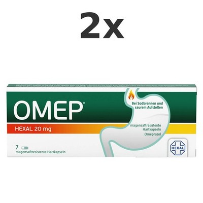 2x Omep Hexal 20 mg Magensaftresistente Hartkapseln Set 7 St - PZN 10070183