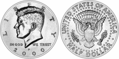 2000 P & D Kennedy Half Dollar BU 2 Coin Year Set