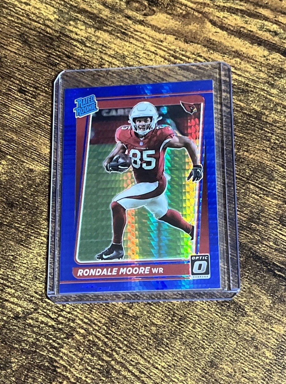 Rondale Moore 2021 Panini Donruss Optic Rated Rookie Blue Hyper Prizm RC #217