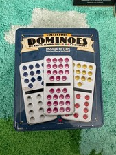 Cardinal Collectors Double Fifteen Dominoes 136pc Tin Pre-Owned Jumbo Set
