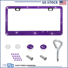 Bling License Plate Frame Sparkly Rhinestone Car Tag Cover Glittery Screw Caps Bling License Plate Frame Sparkly Rhinestone Car Tag Cover Glittery Screw Caps