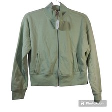 Hippie Rose Silver Sage Green Crop Full Zip Sweatshirt Size Small