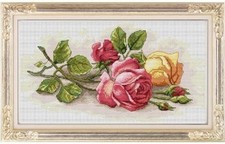 Happy Forever 11CT Stamped Cross Stitch, H091 Watercolor Rose, Size 20''x12''
