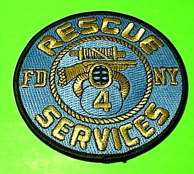 NEW YORK  FDNY  RESCUE SERVICES 4  NY  4'' FIRE DEPT  PATCH  FREE SHIPPING!!!