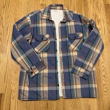Vintage Frostproof Lined Flannel Shirt Fits Mens XL Cotton Quilt Lined Blue Vtg