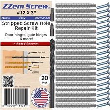 20-pk 3" #9 ZZem Screw Door Security & permanent door repair kit