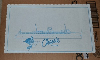 Vintage 1970er Chessie System Schiff Brett Tischset C&O Ferry Lake Michigan