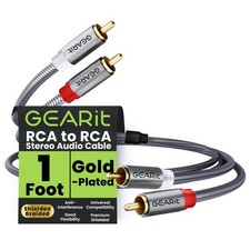 RCA Cables 1ft OFC, RCA Cables Car Audio with Dual Shielding & Gold-Plated Co...