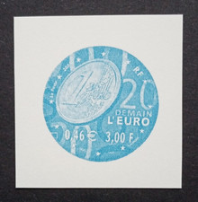 FRANCE  3402  NEUF  SANS  GOMME  EPREUVE GRAVEE DU  MUSEE  POSTAL  L' EURO  2001