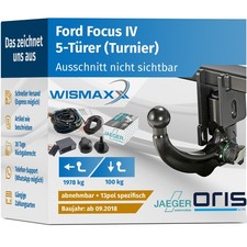 ANHÄNGERKUPPLUNG für Ford Focus IV Turnier ab 18 vert. abnehmbar ORIS +ES JAEGER