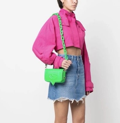 Chiara Ferragni Borsa Chain BagBright Green Neon - Bright Pink Fuchsia