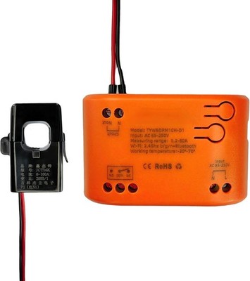 Tuya app WiFi Smart Energy Monitor, Single Phase Clamp Electricity Meter with...