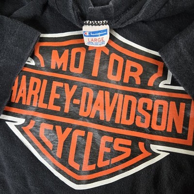 Vtg 70s Harley-Davidson Champion Blue Bar T-Shirt Large Bar