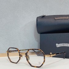 Chrome Hearts Tatters Men's Eyeglasses Octagon Dark Tortoise Antique Gold