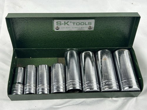 SK-Tools ~ 8 Stück ~ 3/8" Dr. -6 pt. ~Tiefsteckschlüsselsatz~ 3/8"- 13/16"~ im Metallkoffer