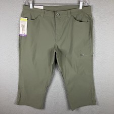 Eddie Bauer Womens Rainier Capris Stretch UPF 50 Water Repellent Pants 14 NWT