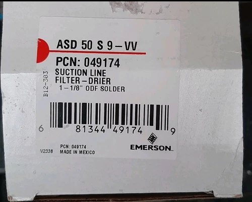 Emerson ASD 50 S 9 VV 1 1/8" Suction Line "Burnout" Drier