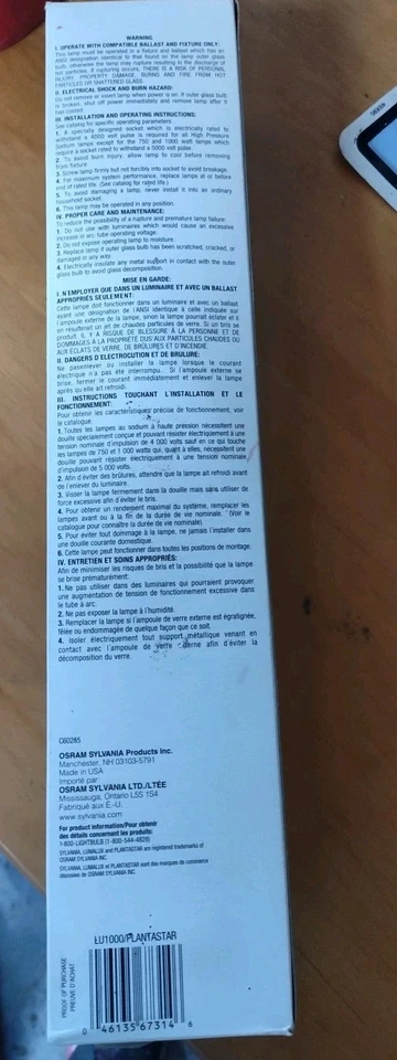 Sylvania Lumalux Light Bulb 1000 Watts, High Pressure Sodium. E25 Bulb.  - Image 3 of 4