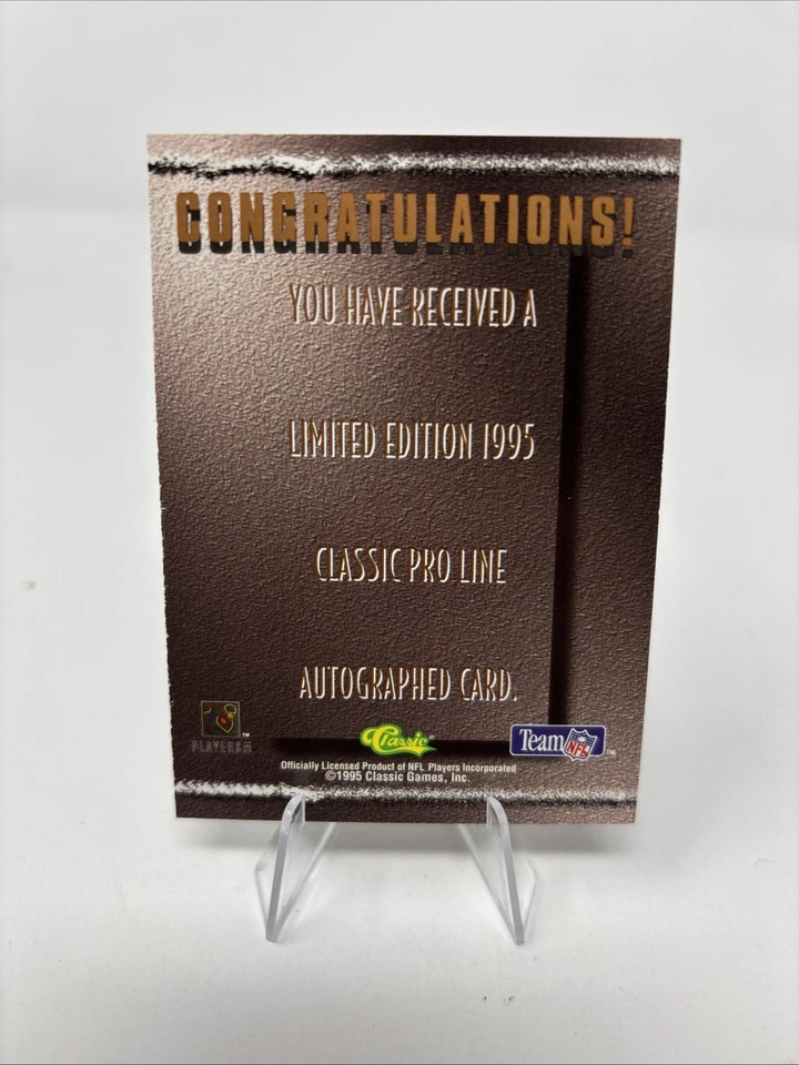 1995 Classic Mark Stepnoski Pro Line Authentic On Card Auto /1500 Cowboys/Oilers - Image 2 of 2