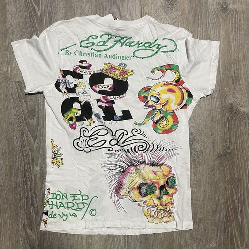 Ed Hardy by Christian Audigier T-Shirt – Women's Large - Tattoo Graphic Tee - Picture 5 of 6