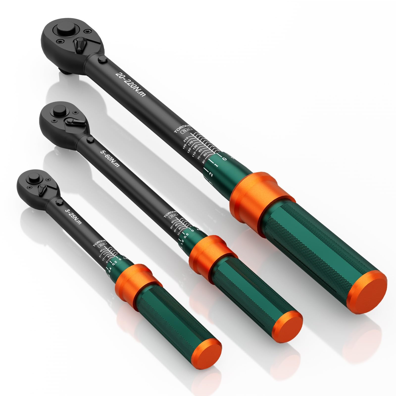NADOKHI Set 3 Chiavi Dinamometriche 1/4" 3/8" 1/2" Acciaio Cr-V Precisione ±3%