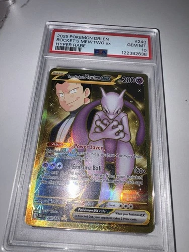 PSA 10 Team Rocket's Mewtwo EX 240/182 Destined Rivals Hyper Rare Holo