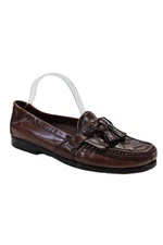 Johnston & Murphy Mens Slip On Woven Tassel Loafers Brown Leather Size 10.5
