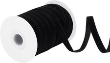 Black Velvet Ribbon 30 Yards 3/8 Inch Velvet Fabric Vintage Thin Ribbon for