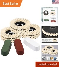 Buffing Wheel Polishing Kit for Angle Grinder Includes Felt Discs Polishing C...