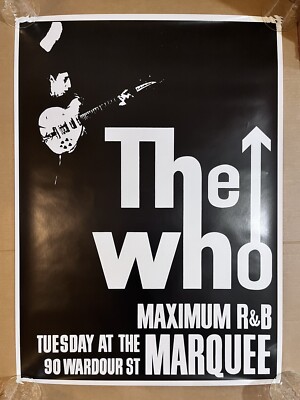 the who maximum r&b vintage poster 1970s music memorabilia black band ...