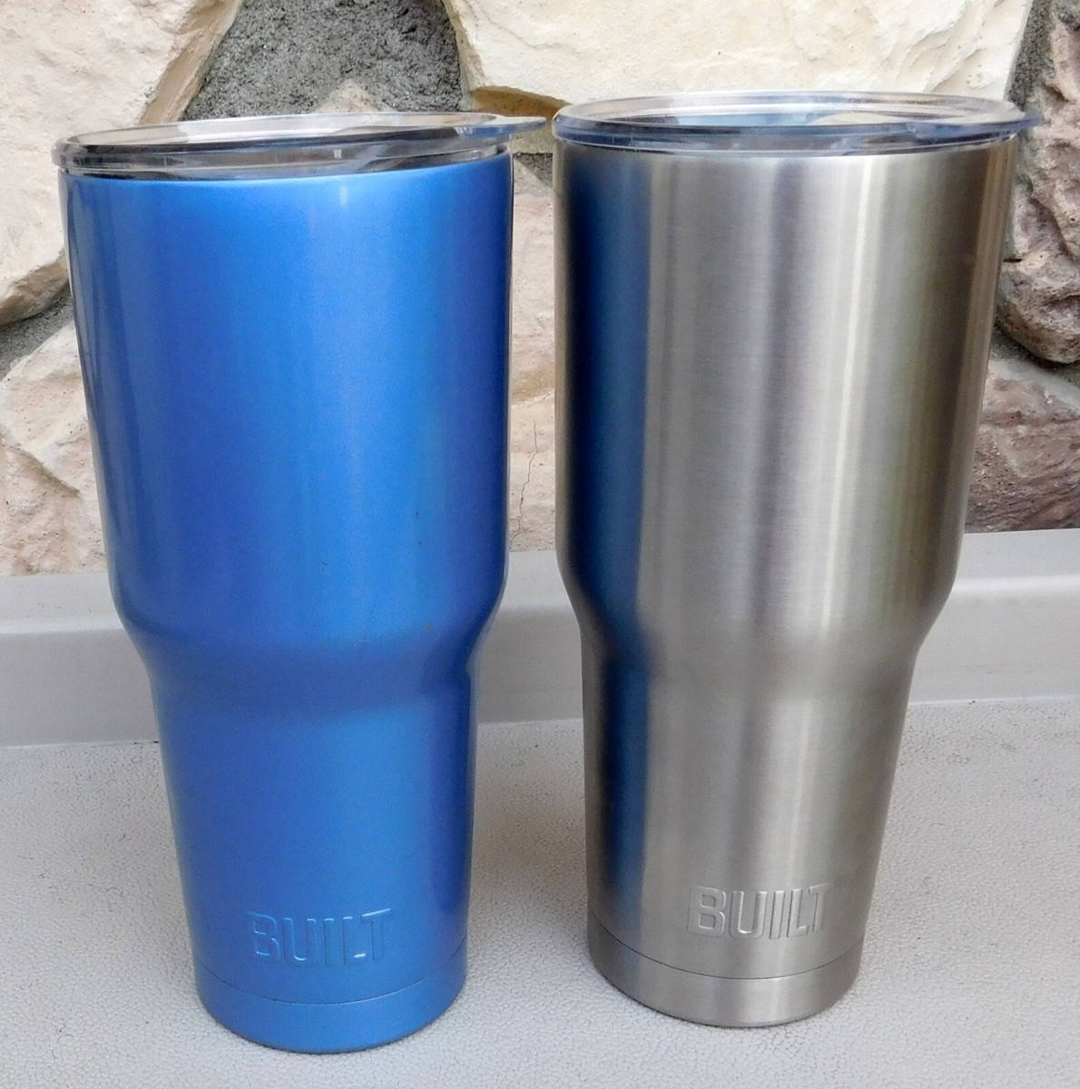 LOT of 2 BUILT Stainless Steel 30 Fl Oz Coffee Drink Tumblers Straw Hole |  eBay