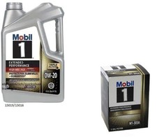Mobil1 M1-303A Engine Oil Filter & 5 Qts Mobil1 0W20 E/P Full Syn. H/M Motor Oil