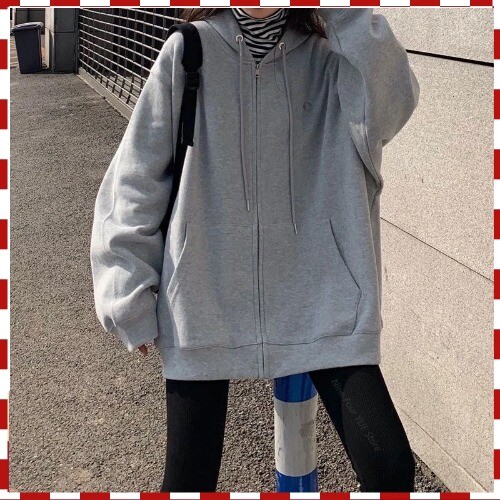 Lサイズ CENE TOKYO PPL girl zip hoodie ash YanHoo Women's Sweatshirt Zip Up Teen Girls Plus Size Full